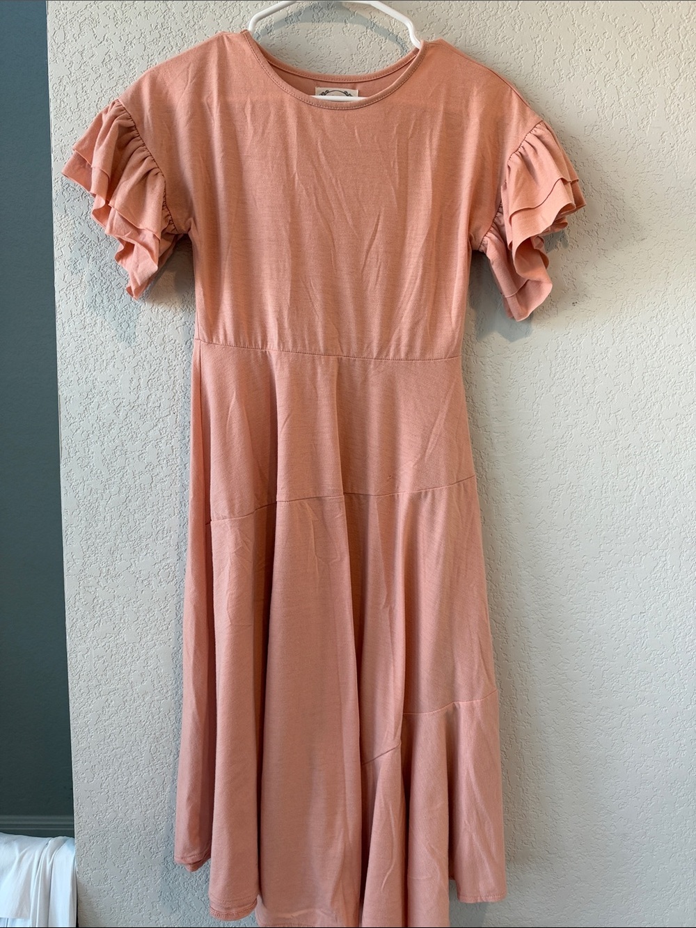 Joyfolie Mia Joy Girls' Ruffle Sleeve Midi Dress - Blush Pink